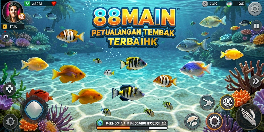 Gameplay seru saat menembak ikan di 88MAIN.