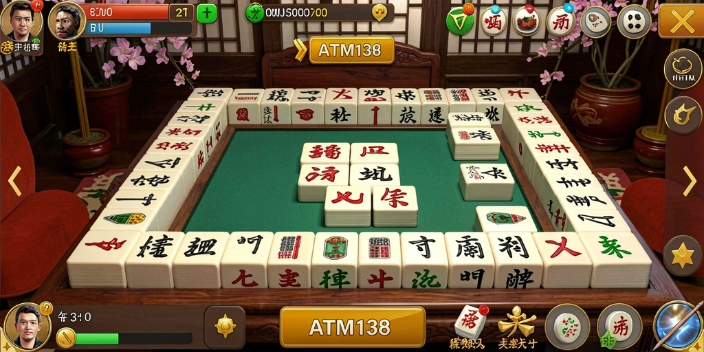 Tampilan gameplay menarik dari ATM138 yang menampilkan aksi Mahjong.