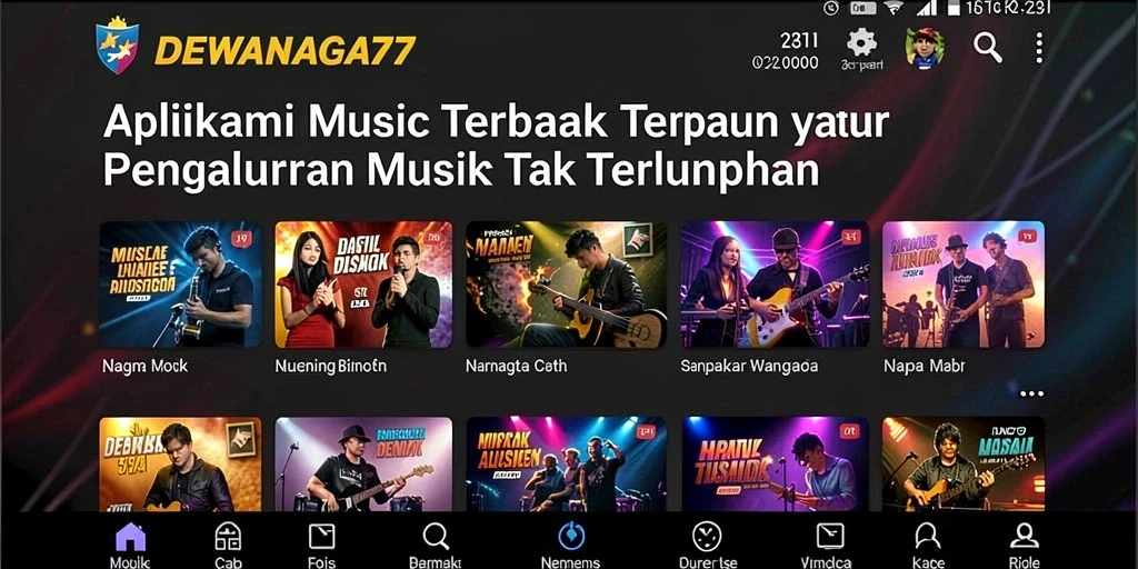 Tampilan interaktif aplikasi DEWANAGA77 saat sesi bernyanyi dengan teman.