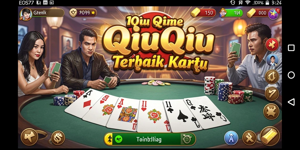 Tampilan gameplay seru dari game QiuQiu EOS77.