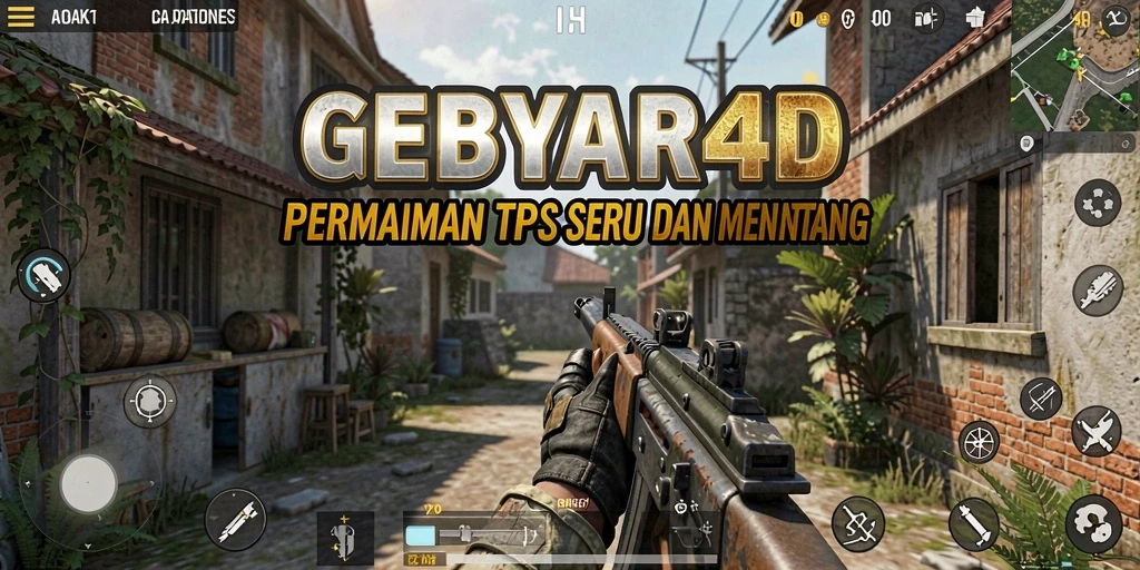 Tampilan gameplay menarik dari GEBYAR4D dengan aksi TPS seru.