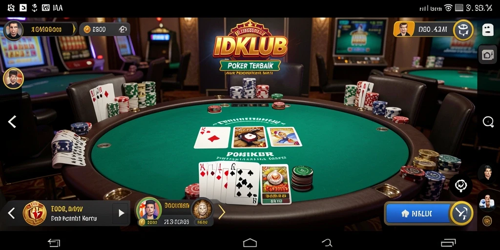 Tampilan gameplay IDKLUB yang menarik dan dinamis dalam permainan Poker.