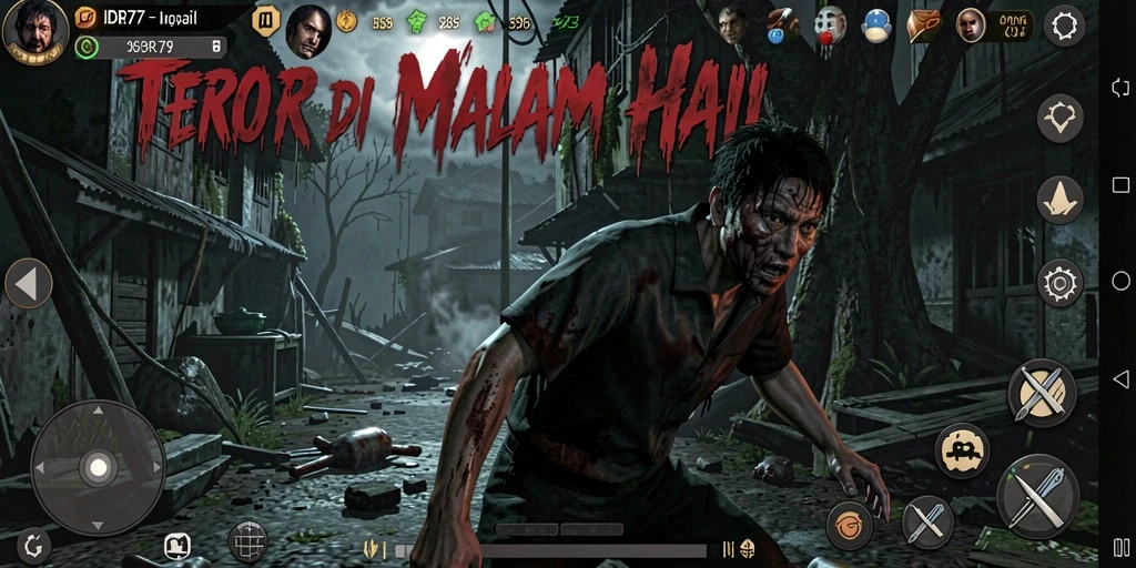 Tampilan gameplay menegangkan di IDR77 dengan efek horor yang mencekam.