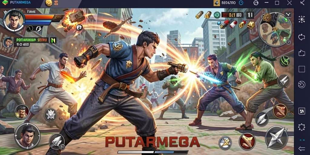 Gameplay seru PUTARMEGA yang penuh aksi dan tantangan.