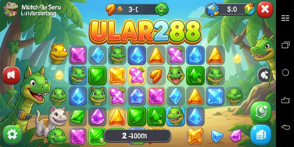 Tampilan screenshot ULAR288 menampilkan gameplay Match-3 yang menarik.